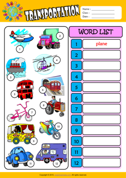 Transportation ESL Printable Worksheets For Kids 3